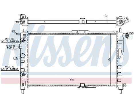 Radiator, engine cooling 616521 Nissens, Image 2