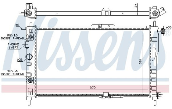 Radiator, engine cooling 616521 Nissens, Image 2