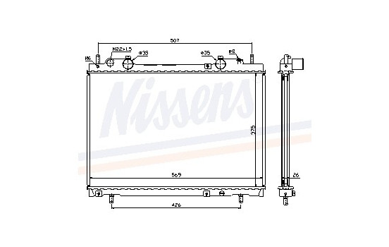 Radiator, engine cooling 61672A Nissens