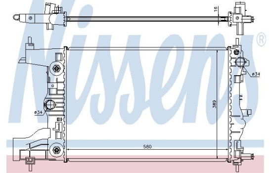 Radiator, engine cooling 61677 Nissens