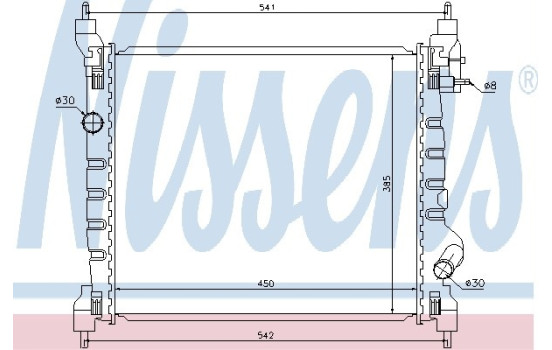 Radiator, engine cooling 61679 Nissens