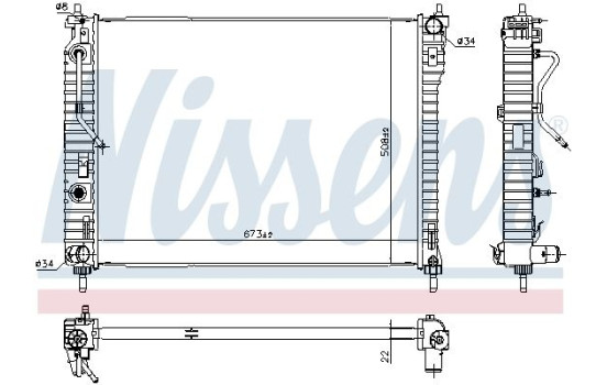 Radiator, engine cooling 61688 Nissens