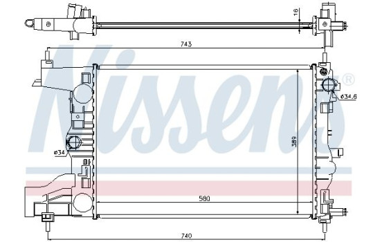 Radiator, engine cooling 616903 Nissens
