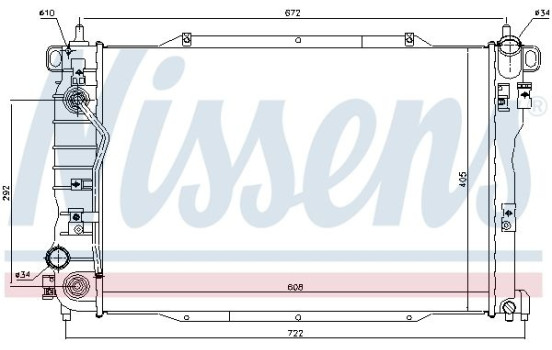 Radiator, engine cooling 616908 Nissens