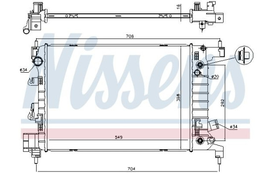 Radiator, engine cooling 61696 Nissens
