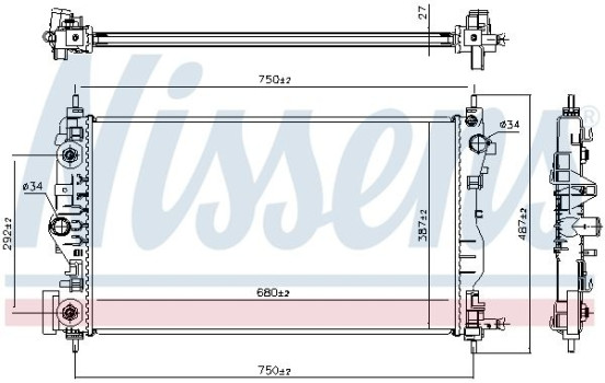 Radiator, engine cooling 61707 Nissens
