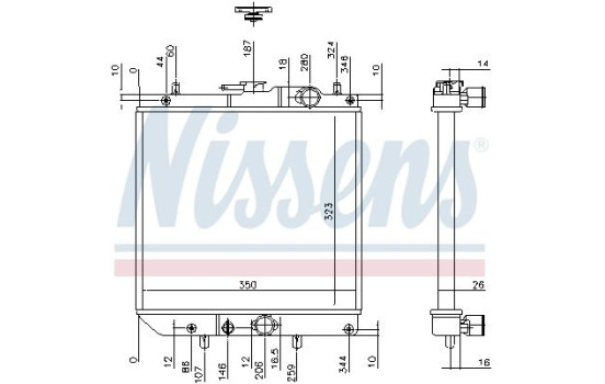 Radiator, engine cooling 61748 Nissens