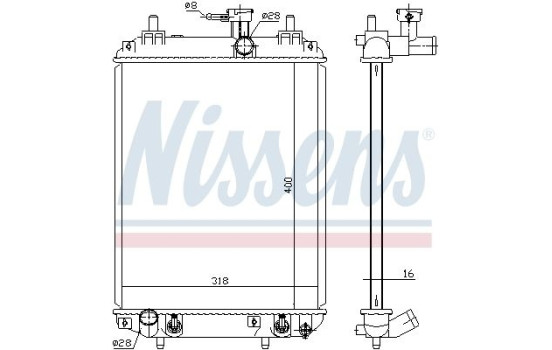 Radiator, engine cooling 617548 Nissens