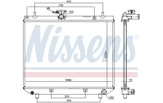 Radiator, engine cooling 617555 Nissens