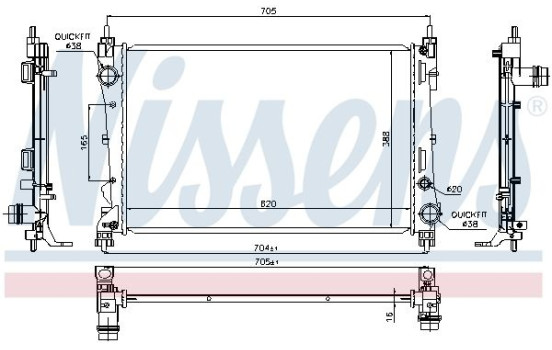 Radiator, engine cooling 617854 Nissens