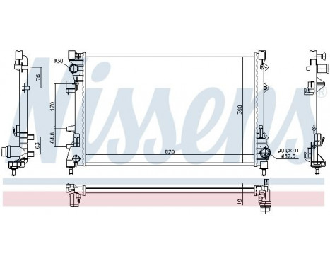 Radiator, engine cooling 617859 Nissens