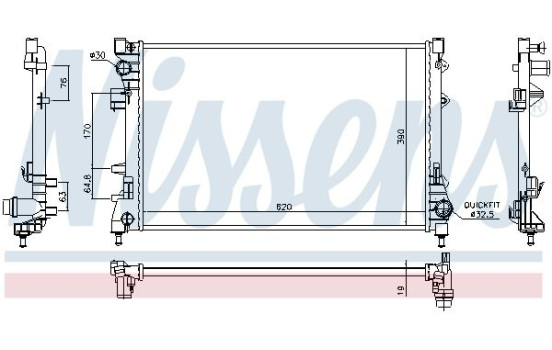 Radiator, engine cooling 617859 Nissens