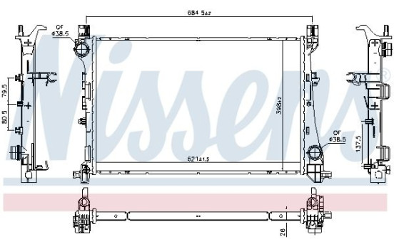 Radiator, engine cooling 617869 Nissens