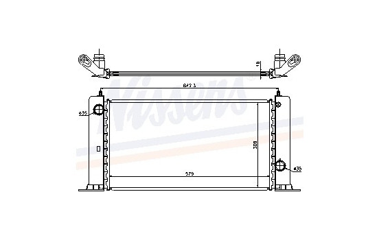 Radiator, engine cooling 61883A Nissens