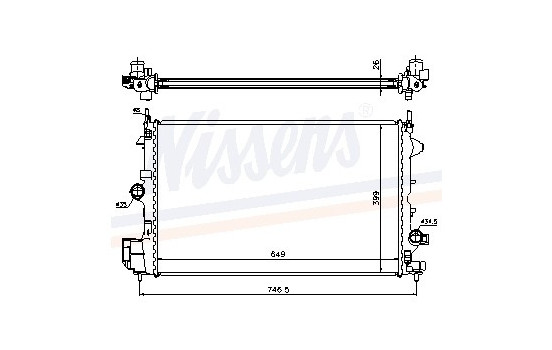Radiator, engine cooling 61914A Nissens