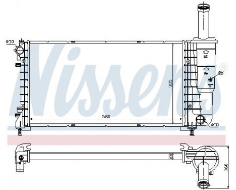 Radiator, engine cooling 61923 Nissens