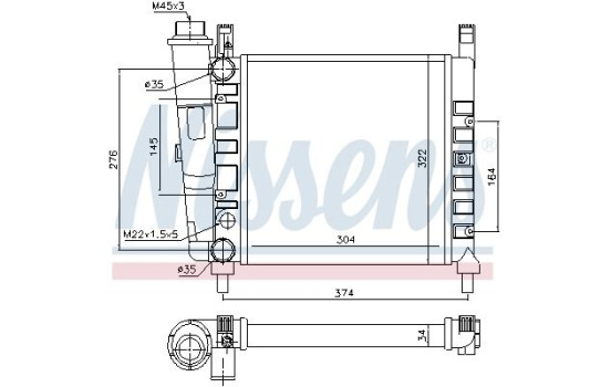 Radiator, engine cooling 61930 Nissens