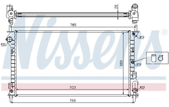 Radiator, engine cooling 62015A Nissens, Image 2