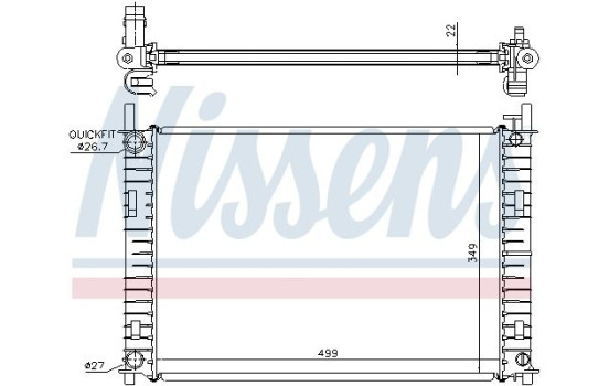 Radiator, engine cooling 62027A Nissens, Image 2