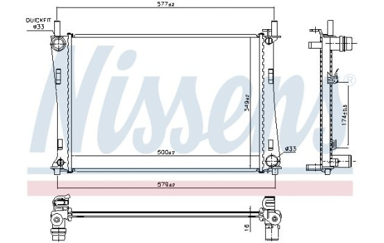 Radiator, engine cooling 62028A Nissens, Image 2