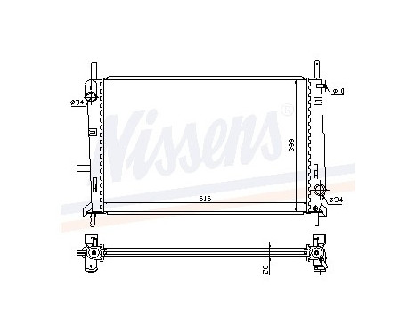 Radiator, engine cooling 62056A Nissens