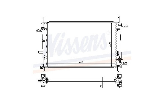 Radiator, engine cooling 62056A Nissens