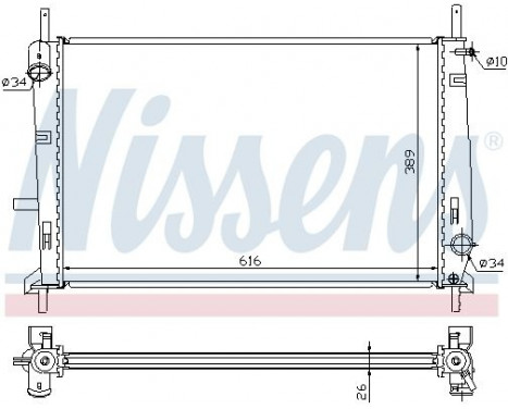 Radiator, engine cooling 62056A Nissens, Image 2