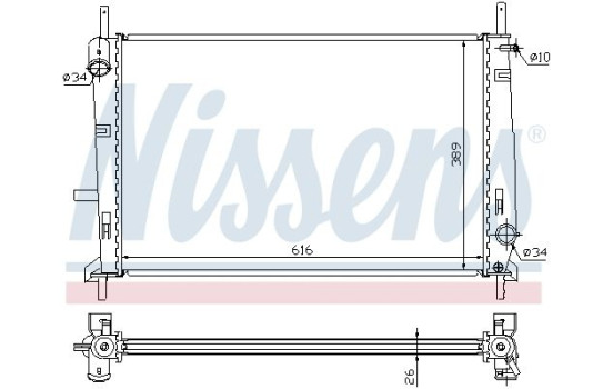 Radiator, engine cooling 62056A Nissens, Image 2