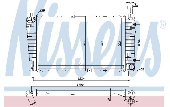 Radiator, engine cooling 62065 Nissens