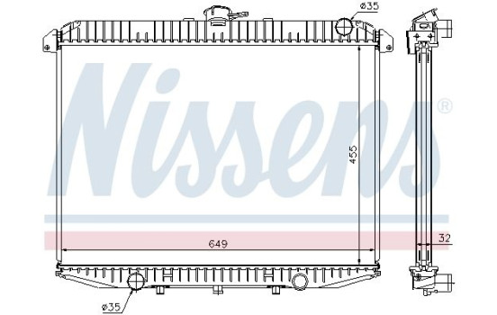 Radiator, engine cooling 62069A Nissens, Image 2