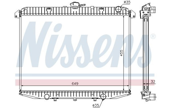Radiator, engine cooling 62070A Nissens, Image 2
