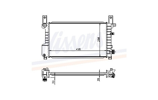 Radiator, engine cooling 62076A Nissens