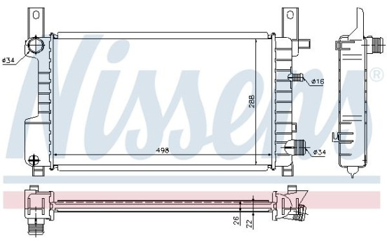 Radiator, engine cooling 62076A Nissens, Image 2
