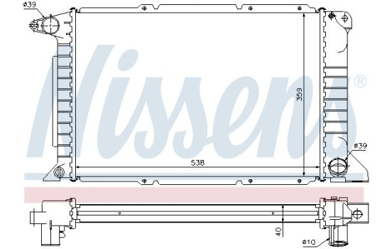 Radiator, engine cooling 62080A Nissens, Image 2