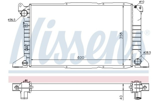 Radiator, engine cooling 62081A Nissens, Image 2