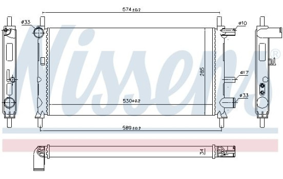 Radiator, engine cooling 62082A Nissens, Image 2