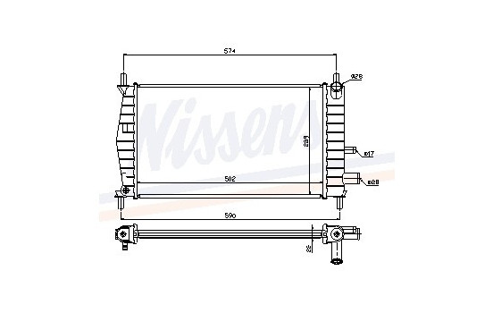 Radiator, engine cooling 62085A Nissens