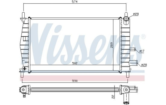 Radiator, engine cooling 62085A Nissens, Image 2