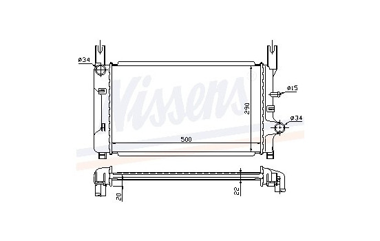 Radiator, engine cooling 62117A Nissens