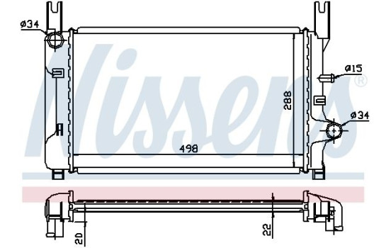 Radiator, engine cooling 62117A Nissens, Image 2