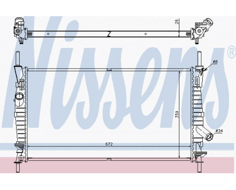 Radiator, engine cooling 62128 Nissens