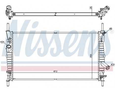 Radiator, engine cooling 62128 Nissens, Image 2