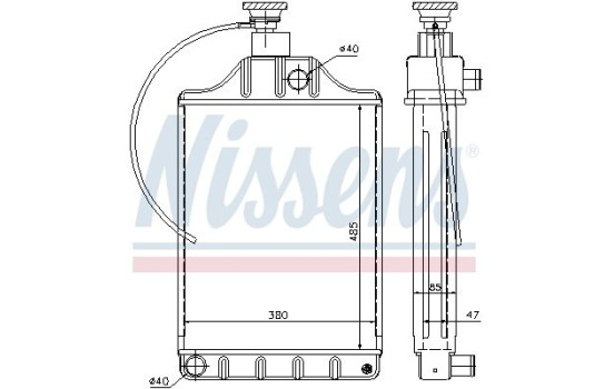 Radiator, engine cooling 62254 Nissens, Image 2