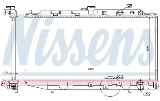 Radiator, engine cooling 62276 Nissens, Image 2