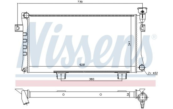Radiator, engine cooling 623556 Nissens