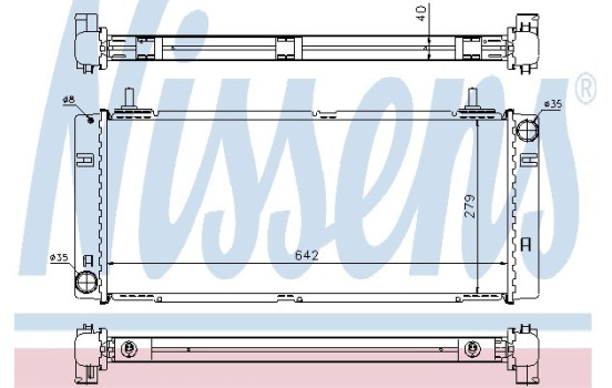 Radiator, engine cooling 62358 Nissens