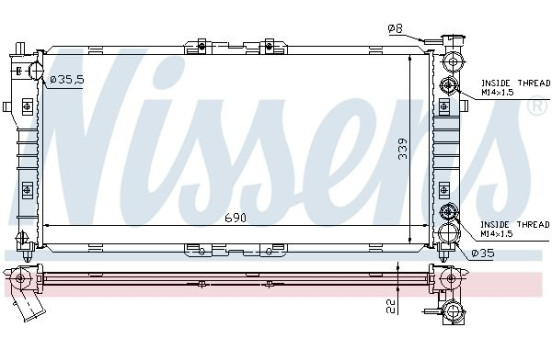 Radiator, engine cooling 62393 Nissens