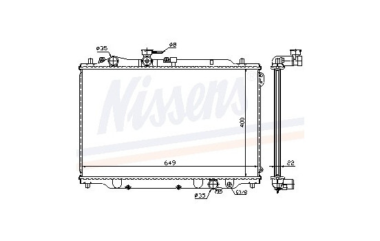 Radiator, engine cooling 62405A Nissens