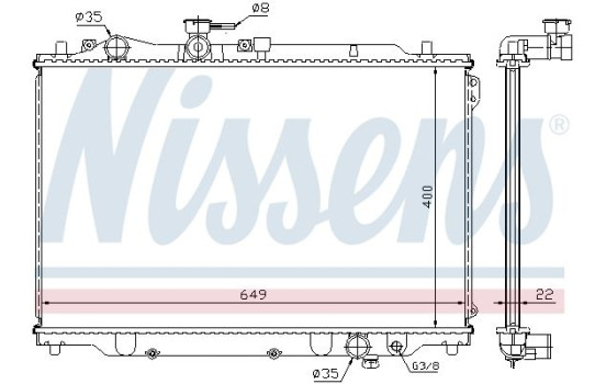 Radiator, engine cooling 62405A Nissens, Image 2