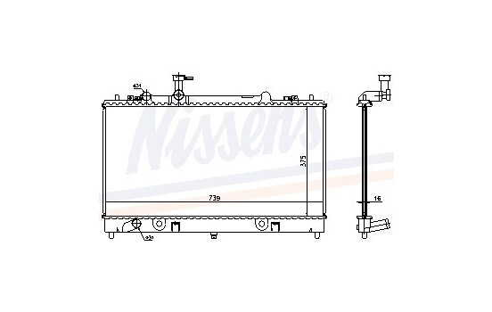 Radiator, engine cooling 62464A Nissens